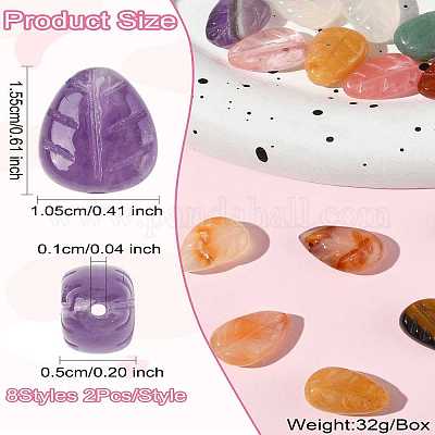 16 шт. 8 стиля: натуральный агат G-CJ0001-80-1