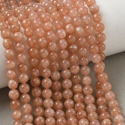 Нити круглых бусин из натурального драгоценного камня солнечного камня G-E251-34-6mm-01-1