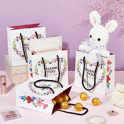 Подарочные пакеты для хранения подарков в виде цветка в форме сердца ABAG-WH0038-77C-1