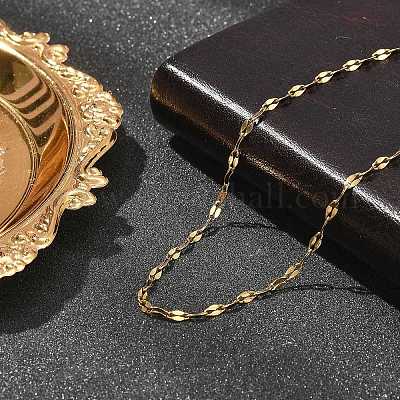 Женские ожерелья из нержавеющей стали 304 толщиной 2 мм с цепочкой NJEW-B131-05G-1