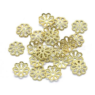 Wholesale 8mm Nickel Free Gold Color Flower Spacer Bead End Caps