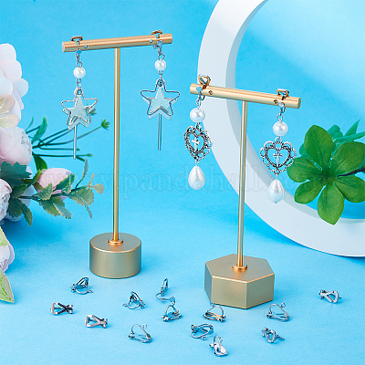 40 шт. фурнитура для сережек-клипс из нержавеющей стали 304 STAS-SC0005-84P-1