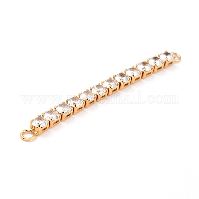 Латунные прозрачные круглые соединители из кубического циркония ZIRC-G170-23B-G-1