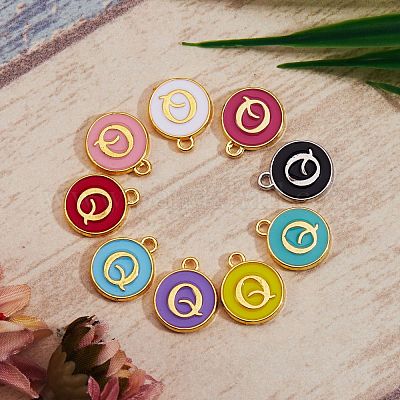 120шт 12 цвета позолоченные подвески из сплава ENAM-SZ0001-64Q-1