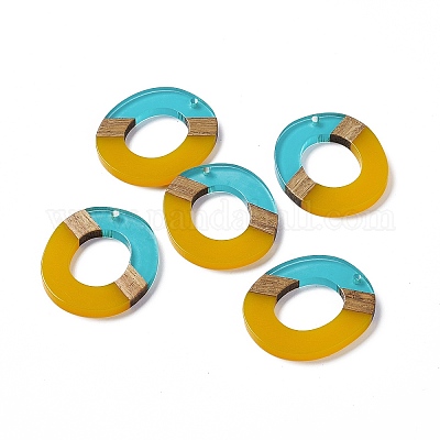 Подвески из прозрачной смолы и ореха RESI-M027-01I-1