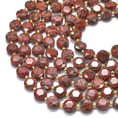 Натуральный красный кунжут яшма бисер пряди G-C116-A134-01-1