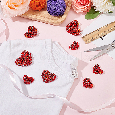 8шт 3 стильные аппликации в виде сердца ручной работы PATC-FG0001-71-1