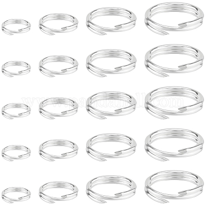 24 шт. 4 стиля 925 разъемных соединительных кольца из стерлингового серебра STER-SC0001-43-1