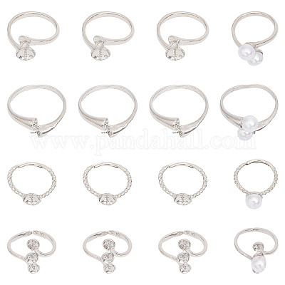 16 шт. 4-х стилевых латунных колец для установки колец для чашек манжет KK-CA0002-16-1