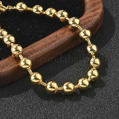 Браслеты из латуни с шариковой цепочкой для женщин X-BJEW-G676-01C-G-1