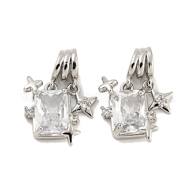 Латунные микропаве прозрачные подвески с фианитом KK-G490-32P-1