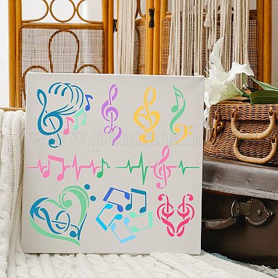 1pc Music Note Plastic Stencil Heart Shape Templates Drawing