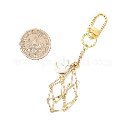 Латунный мешочек макраме пустой держатель для камня кулон украшение HJEW-JM03304-02-1