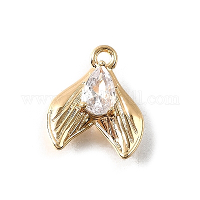 Латунные подвески из прозрачного кубического циркония KK-C096-14D-G-1