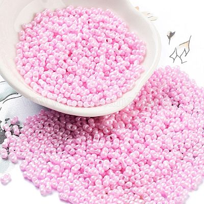 Непрозрачные цветные стеклянные бусины SEED-A033-06L-1