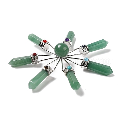 Натуральный зеленый авантюрин 7 генератор энергии точек чакры DJEW-I016-01P-01-1