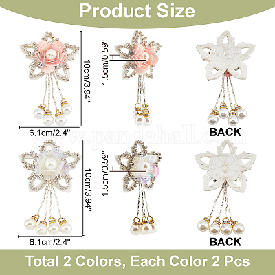 4 шт. 2-х цветные хрустальные стразы украшения аксессуары DIY-AR0002-32-1