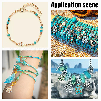 14 стиль синтетические бирюзовые бусины нити TURQ-AR0001-29-1