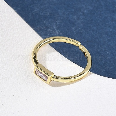 Прямоугольные латунные манжеты со стеклом для женщин RJEW-Z111-05G-1