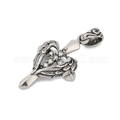 Подвески из хирургической нержавеющей стали 316 с микропаве из кубического циркония STAS-D304-18AS-1