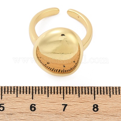 Овальные латунные открытые манжеты для женщин RJEW-G343-15G-1