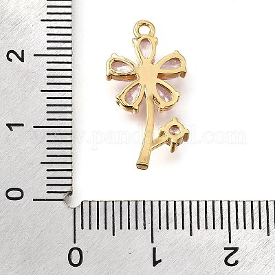 Латунные микропаве прозрачные подвески с фианитом KK-U065-01C-G-1