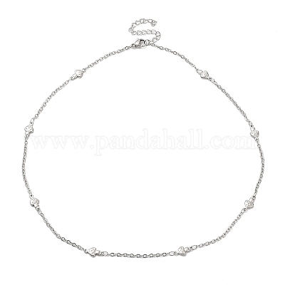 Ожерелье из не тускнеющей нержавеющей стали 304 с грибовидными звеньями NJEW-K249-03P-1