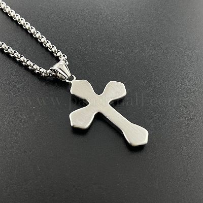Крутые мужские панк-ожерелья с подвеской-крестом из нержавеющей стали 304 CM3721-1