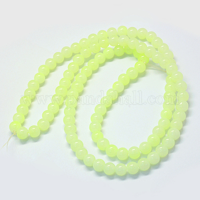 Выпечки окрашены имитация нефрита стекловолокна круглый шарик DGLA-Q021-8mm-21-1