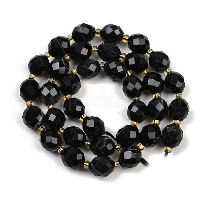 Нити бусин из натурального полосатого агата/полосчатого агата (окрашенного и нагретого) G-N342-149I-20-1