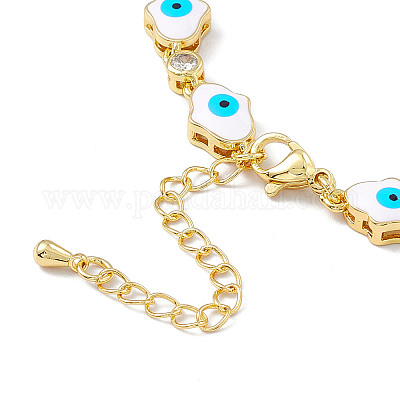 Браслеты-цепочки из латуни с микропаве и кубическим цирконием BJEW-P288-05G-1