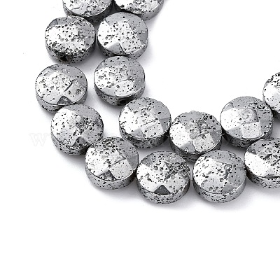 Гальванические бусины из натуральной лавы G-A256-F01-01B-1