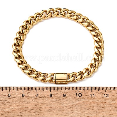 Браслеты-цепочки панцирного плетения из нержавеющей стали 304 для унисекс BJEW-K283-02A-G-1