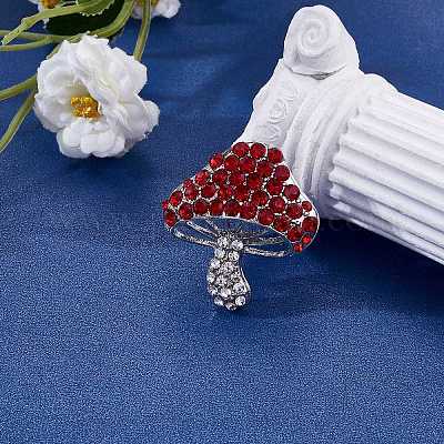 Брошь-гриб из кубического циркония JBR102H-1