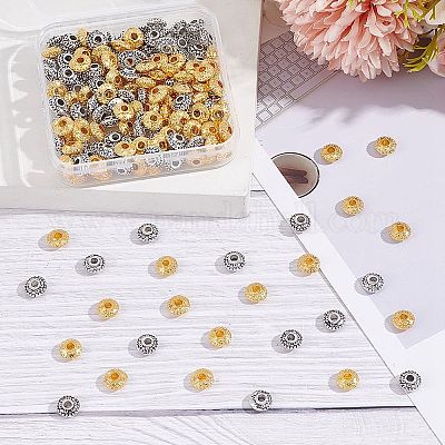 200 шт. 2 цвета бусины из сплава в тибетском стиле FIND-AR0004-83-1