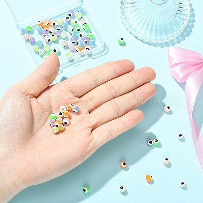 70 шт. двухцветных светящихся и печатных непрозрачных акриловых бусин&nbsp;LACR-FS0001-01-1