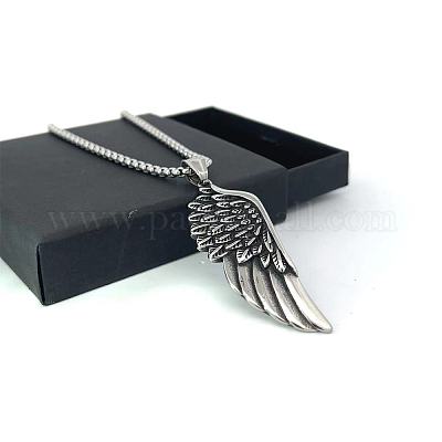 Винтажные ожерелья с подвеской в виде крыльев ангела из нержавеющей стали для мужчин ZX4693-1