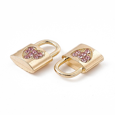 Подвески со стразами из легкого розового сплава ALRI-K049-03A-1
