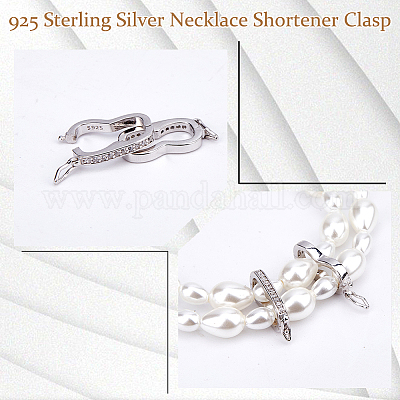 2 шт. платиновое покрытие 925 застежки-крутилки из стерлингового серебра со стразами STER-DC0001-78-1