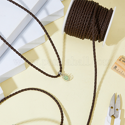 Круглый плетеный шнур из искусственной кожи LC-WH0012-03B-02-1