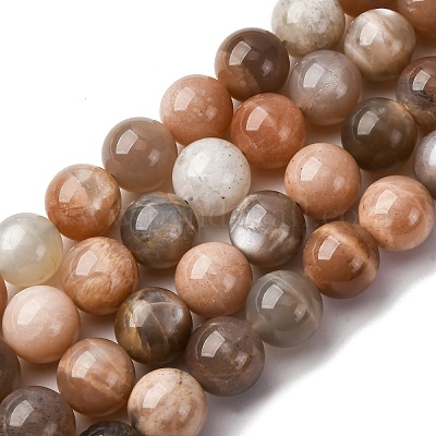 Нити из натурального лунного камня класса аа G-M296-01-12mm-01-1