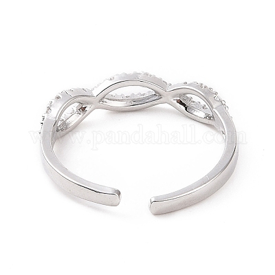 Кольцо-манжета с овальной открытой манжетой из прозрачного кубического циркония RJEW-E072-04P-1