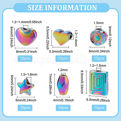 60 шт. 6-х стильная стойка с покрытием радужного цвета FIND-BC0002-74-1