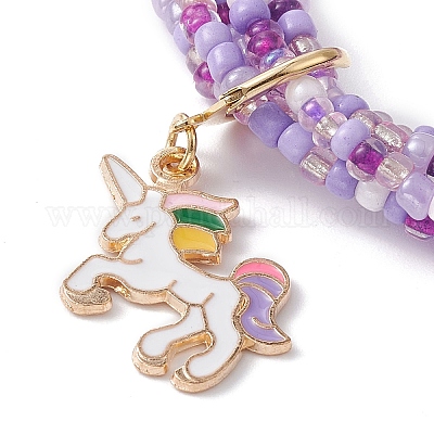 Многониточный браслет из стеклянных бусин BJEW-JB09527-01-1