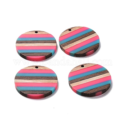 Подвески из непрозрачной смолы и ореха RESI-TAC0017-68C-01-1