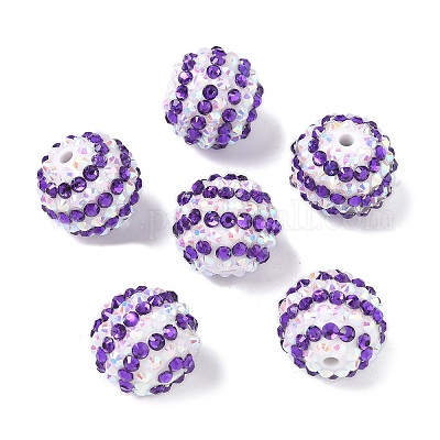 Полосатые бусины из смоляных стразов OACR-A037-01A-1