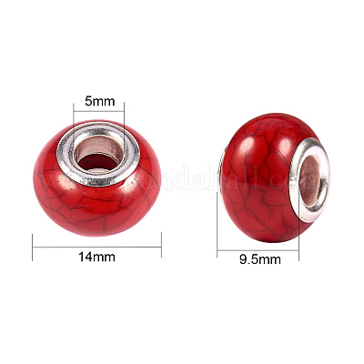 Европейские бусины из искусственной бирюзы из смолы OPDL-Q132-M-1