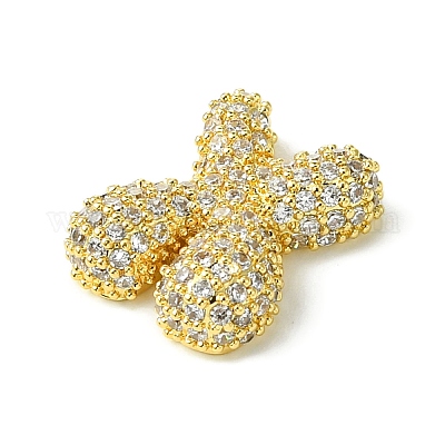 Подвески из латуни с покрытием из прозрачного кубического циркония KK-S378-01G-X-1