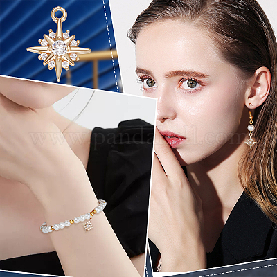 Латунные микропаве прозрачные кубические циркониевые подвески KK-BBC0005-16-1