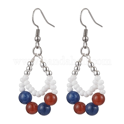 Серьги-капли из нержавеющей стали 304 EJEW-MZ00462-02-1